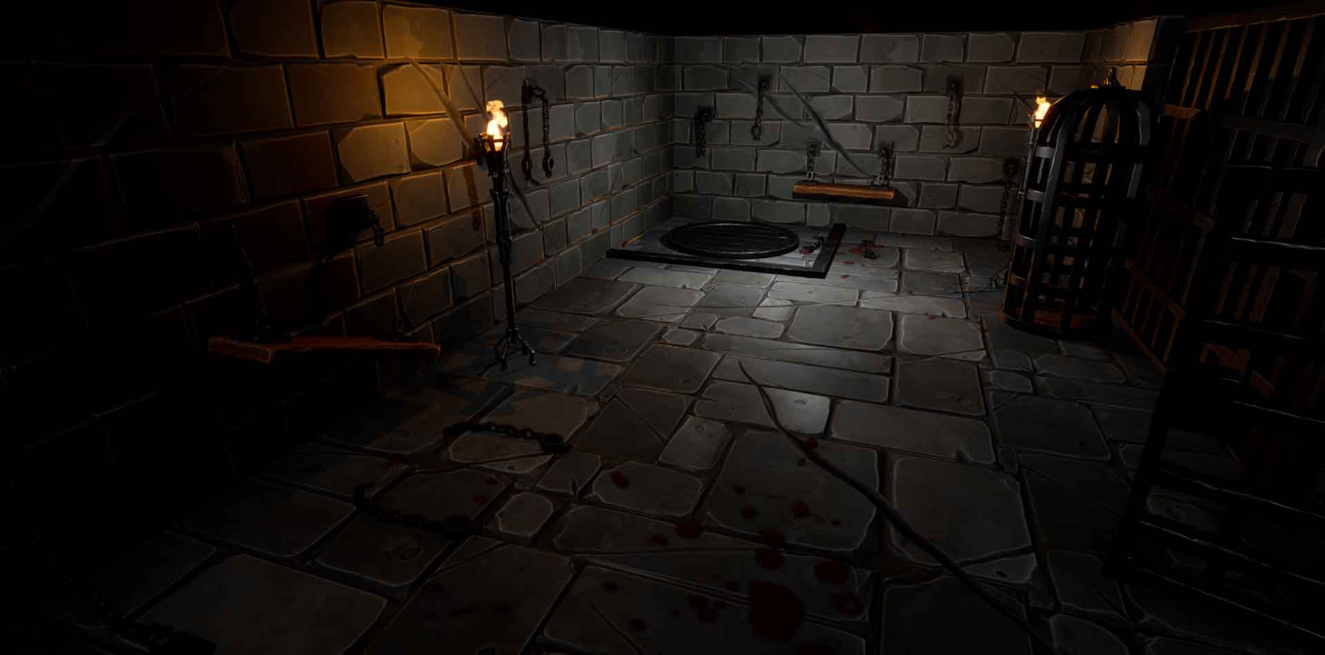 A background image showing a forest with colored trees and a water stream, we can imagine some magic animals roaming around there...